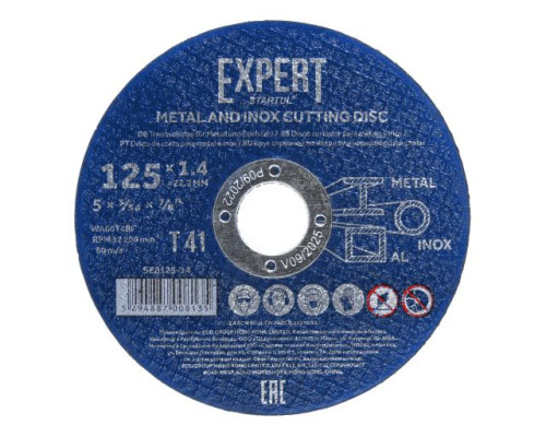 Круг отрезной 125х1.4x22.2 мм для металла и нерж. стали EXPERT STARTUL