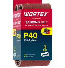 Шлифлента 100x914 мм P40 бесконечная 3 шт. для станка WORTEX GM 1528