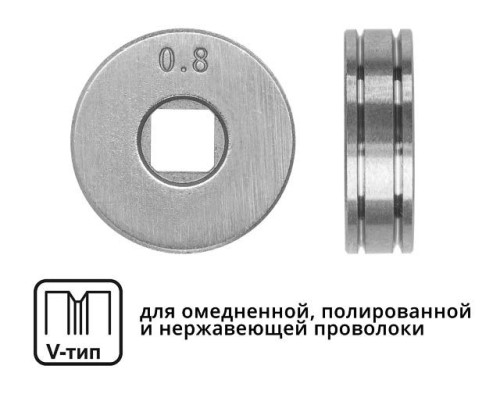 Ролик подающий ф 25/7 мм, шир. 7,5 мм, проволока ф 0,8-1,0 мм (V-тип)