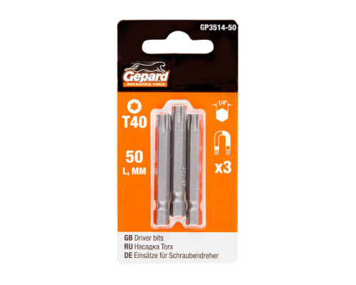Насадка TORX T40 50мм 3шт GEPARD (GP3514-50)