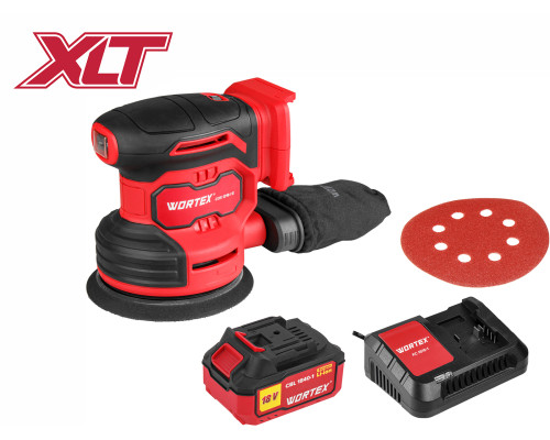 Аккум. эксцентриковая шлифмашина WORTEX COS 1218-1 E в кор. ALL1 МЕГА АКЦИЯ 18В, 125 мм, 6000-13000