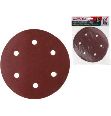 Шлифлист 225 мм Р240 самосцепл. 6 отв. 5 шт. WORTEX для DG 2285