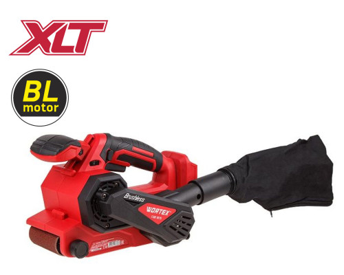 Аккум. ленточная шлифмашина WORTEX CSB 1875 в кор. ALL1 SOLO БЕСЩЕТ, 18 В, 120-380 м/мин, 457x76 мм