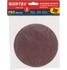 Шлифлист 150мм P80 без отв. 4 шт. для станка WORTEX GM 1528