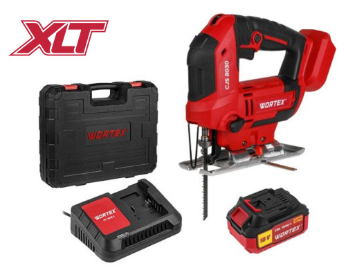 Аккум. лобзик WORTEX CJS 8030 в чем. ALL1 XLT SET 18 В, 500-3000 об/мин, 85 мм, 1х4 А*ч