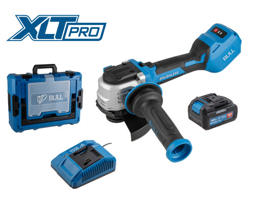 Аккум. углошлифмашина BULL CSG 1812-1 SR Xcase XLTpro 1x4 Ач БЕСЩЕТ, 125 мм, рег. об., 10 000 об/мин