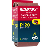 Шлифлента 100x914 мм P120 бесконечная 3 шт. для станка WORTEX GM 1528