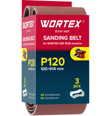 Шлифлента 100x914 мм P120 бесконечная 3 шт. для станка WORTEX GM 1528