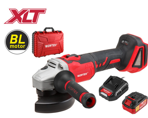 Аккум. углошлифмашина WORTEX CAG 1812 E в чем. ALL1 XLT SET БЕСЩЕТ., 18 В, 125 мм, 8000 об/мин, 1