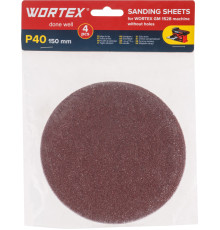 Шлифлист 150мм P40 без отв. 4 шт. для станка WORTEX GM 1528