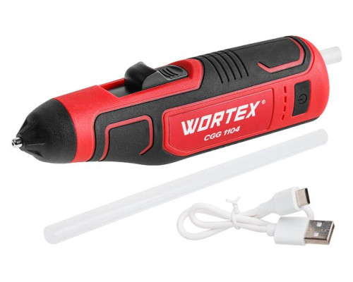 Аккум. клеевой пистолет WORTEX CGG 1104 в кор. 4В, 7.2 мм