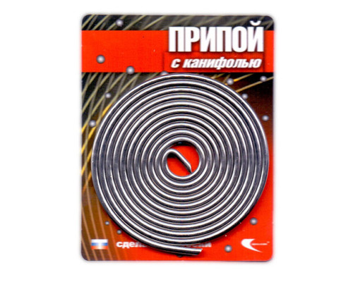 Припой ПОС 61 трубка, спираль ф2мм, с канифолью