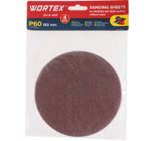 Шлифлист 150мм P60 без отв. 4 шт. для станка WORTEX GM 1528