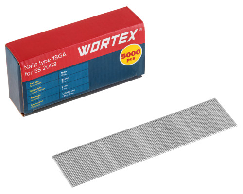 Гвозди тип 18GA 30 мм WORTEX (5000 шт.) для ES 2053
