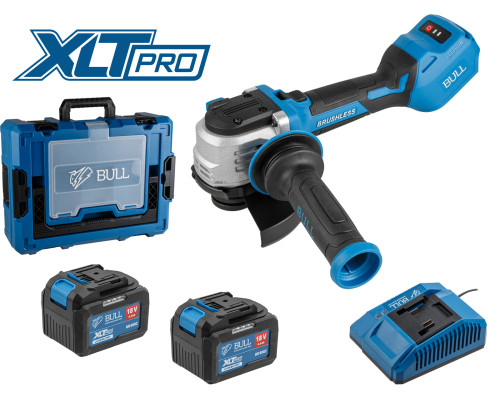 Аккум. углошлифмашина BULL CSG 1812-1 SR Xcase XLTpro 2x6 Ач БЕСЩЕТ, 125 мм, рег. об., 10 000 об/мин