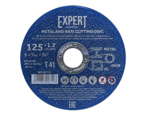 Круг отрезной 125х1.2x22.2 мм для металла и нерж. стали EXPERT STARTUL