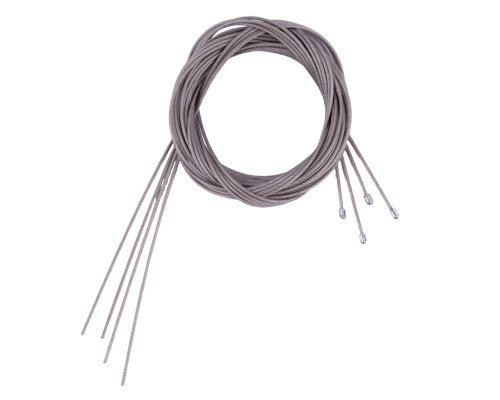 UFL-H05 SILVER 4x250 POLYBAG Комплект тросиков с ограничителями для подвесного монтажа, 4шт. по 250см, диаметр 1,5мм. Цвет серебристый. ТМ Uniel