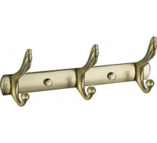 743  Планка VIKO с 3-мя крючками, Lобщ=245мм, в пакете, (нерж+цинк), Bronze