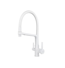 Смеситель VIKO  V-5604 для кухни, белый, излив поворотный, латунь