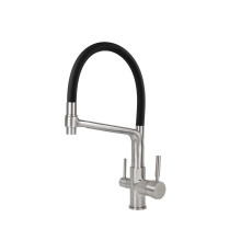 Смеситель VIKO  V-5605 для кухни, черный, излив поворотный, латунь