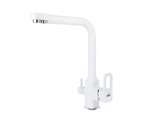 Смеситель VIKO  V-5704 для кухни, белый матовый, излив поворотный, латунь