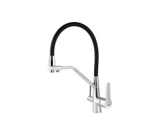 Смеситель VIKO  V-5512 для кухни, черный, излив поворотный, латунь