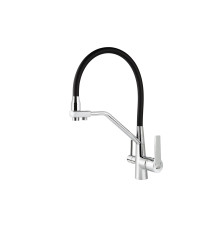 Смеситель VIKO  V-5512 для кухни, черный, излив поворотный, латунь