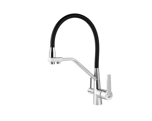 Смеситель VIKO  V-5512 для кухни, черный, излив поворотный, латунь
