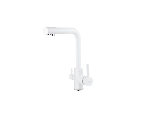 Смеситель VIKO  V-5044 для кухни, белый матовый, излив поворотный, латунь