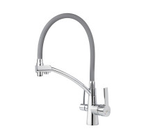 Смеситель VIKO  V-5524 для кухни, хром, излив гибкий, поворотный, под фильтр, латунь