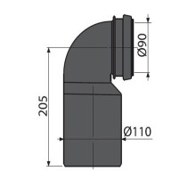 Уголок для инсталляии (Alca PLAST) DN90/110