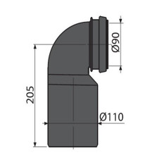 Уголок для инсталляии (Alca PLAST) DN90/110